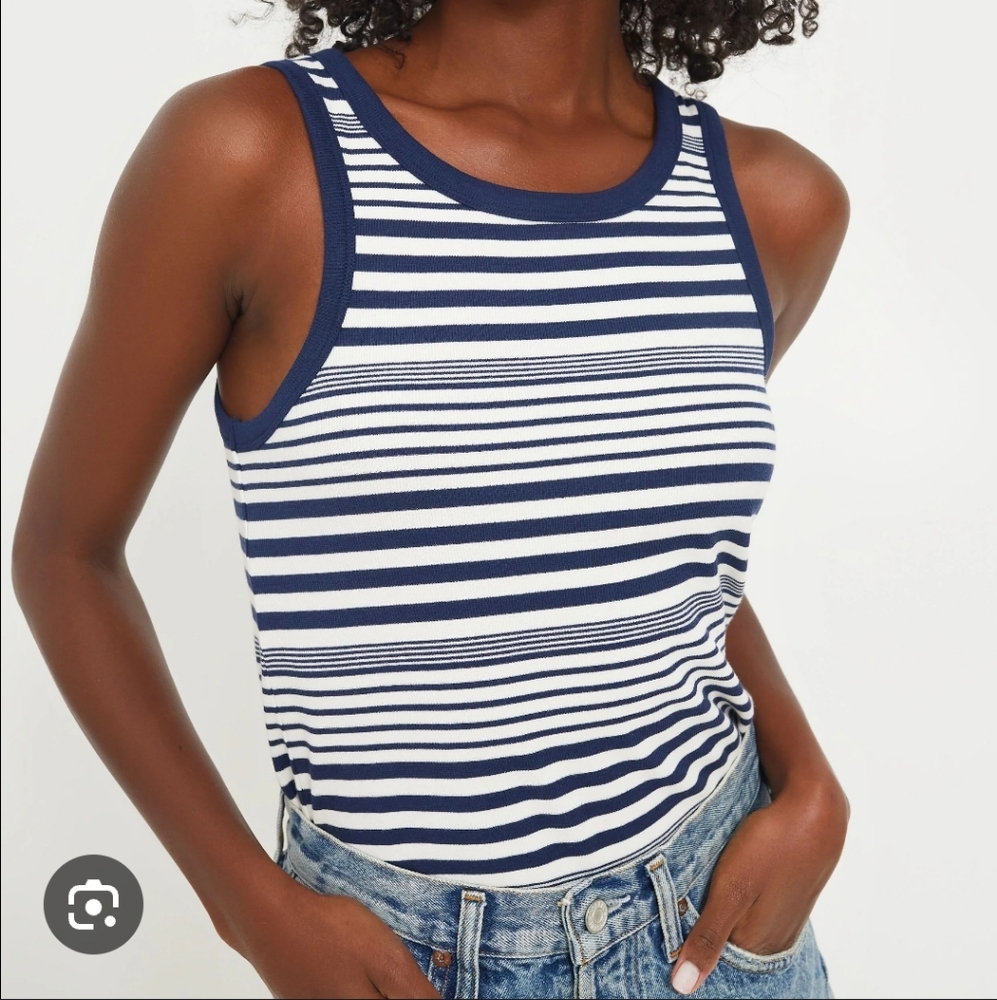 Vineyard Vines Heritage Navy and White Striped Tank Top